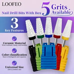 1pc Nail Drill Bits 3/32 Inch Cuticle Ceramic Nail Bits Milling Cutter for Manicure Acrylic Gel Nail Manicure Pedicure Remover