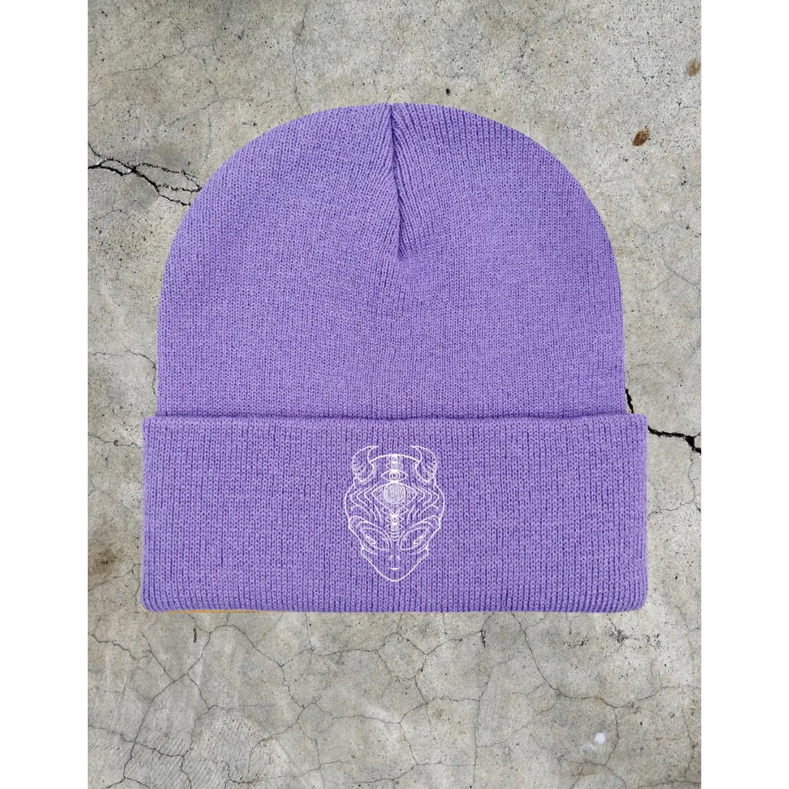 Alien Logo Knit Beanie - Lavender