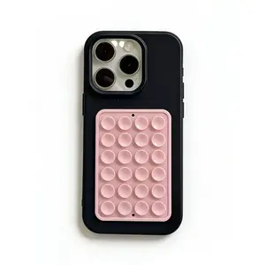 Minimalist Suction Cup Case for iPhone 16 Pro Max/15 Pro| Detachable Heart Mirror, Cute Fidget Toy Design, Shockproof Cover for Women