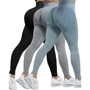Workout Leggings Sets for Women, Gym Scrunch Butt Butt Lifting Seamless Leggings 3 Piece