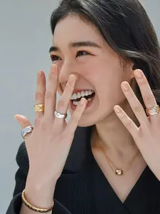 Coco Crush Inspired Ring, Elegant and Chic Design Ring, Stackable Rings, Fashion Promise Ring, Fashion Jewelry Accessories for Women & Girls, Trendy All-match & Exquisite Jewelry for Birthday Gift