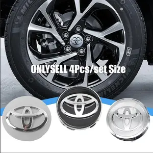 4Pcs 57mm 62mm Car Toyota Logo Badge Car Wheel Integrated Center Cap Wheel Decoration Car Accessories for Toyota TRD Corolla Yaris Crown Supra Prado Prius RAV4 Camry