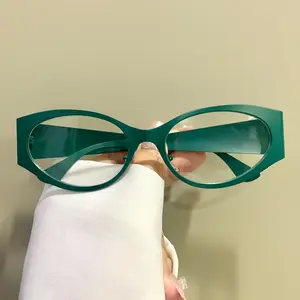 Metal Frame Polygon Oval Glasses Fashion Eyeglasses Casual Clear Lens Eyewear For Women Men