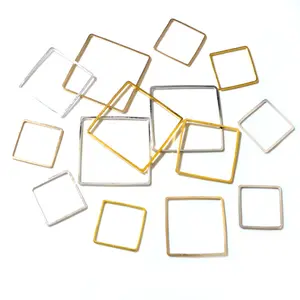 15 20 25 mm Brass Closed Square Ring Earring Wires Hoops Pendant Connectors Rings For DIY Jewelry Making Supplies Accessories