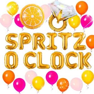 Spritz O’Clock Decor Love at First Spritz Bachelorette Party Decorations Feeling Spritzy Balloon Citrus Balloon for Bridal Shower Mimosa Party Decoration Lemon Citrus Wedding Party
