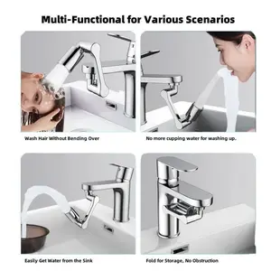 1080° Rotating Brass Faucet Extender with Anti-Splash Aerator for Bathroom Sink Upgrade High-Quality Durability Sleek Design
