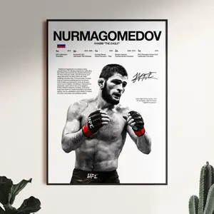 [Free ship] Khabib Nurmagomedov Poster, Ufc Wall Print, Mma  Ufc Fighter Printable, Nurmagomedov Champion Print