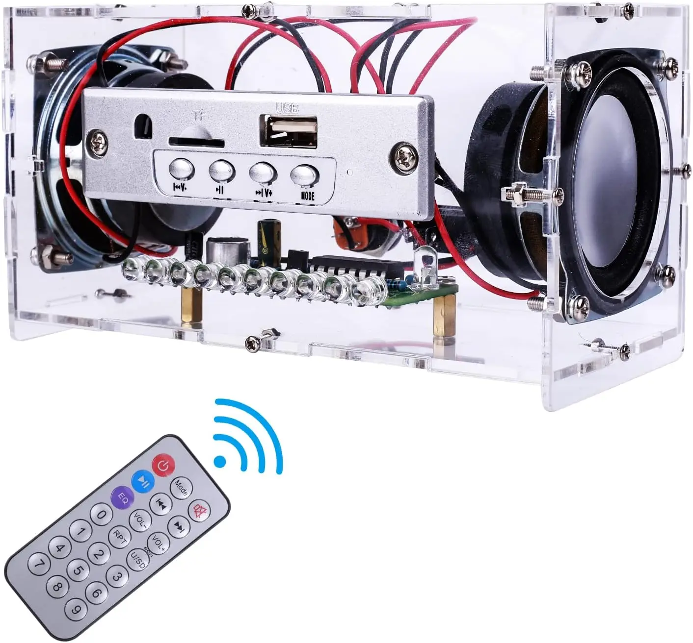 DIY Bluetooth-Compatible Speaker Kit, Mini Stereo Sound Amplifier Soldering Projects with LED Flashing Light, Electronic Soldering Practice Kit for School STEM Education and Home Office Use