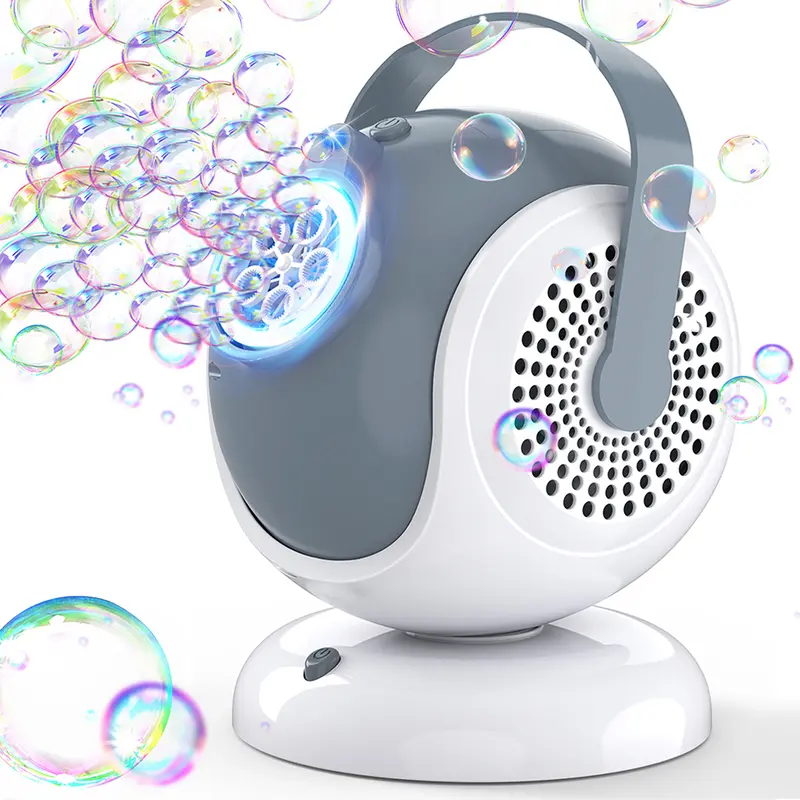 Bubble Machine for Kids - Automatic Bubbles Blower for Toddlers - 360° Oscillation & 75° Adjustment, Bubble Toys with LED Light - Gifts for Parties, Boys, Girls, Halloween, Outdoor