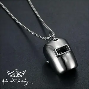 Personality Welder Mask Titanium steel necklace Men's and women's simple fashion sweater chain casual necklace simple fashion Auspicious Anniversary Birthday Daily