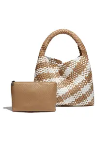 Large Woven Tote Bag for Women Elegant Minimalist Handbag Weave Purse Woven Leather Handbag