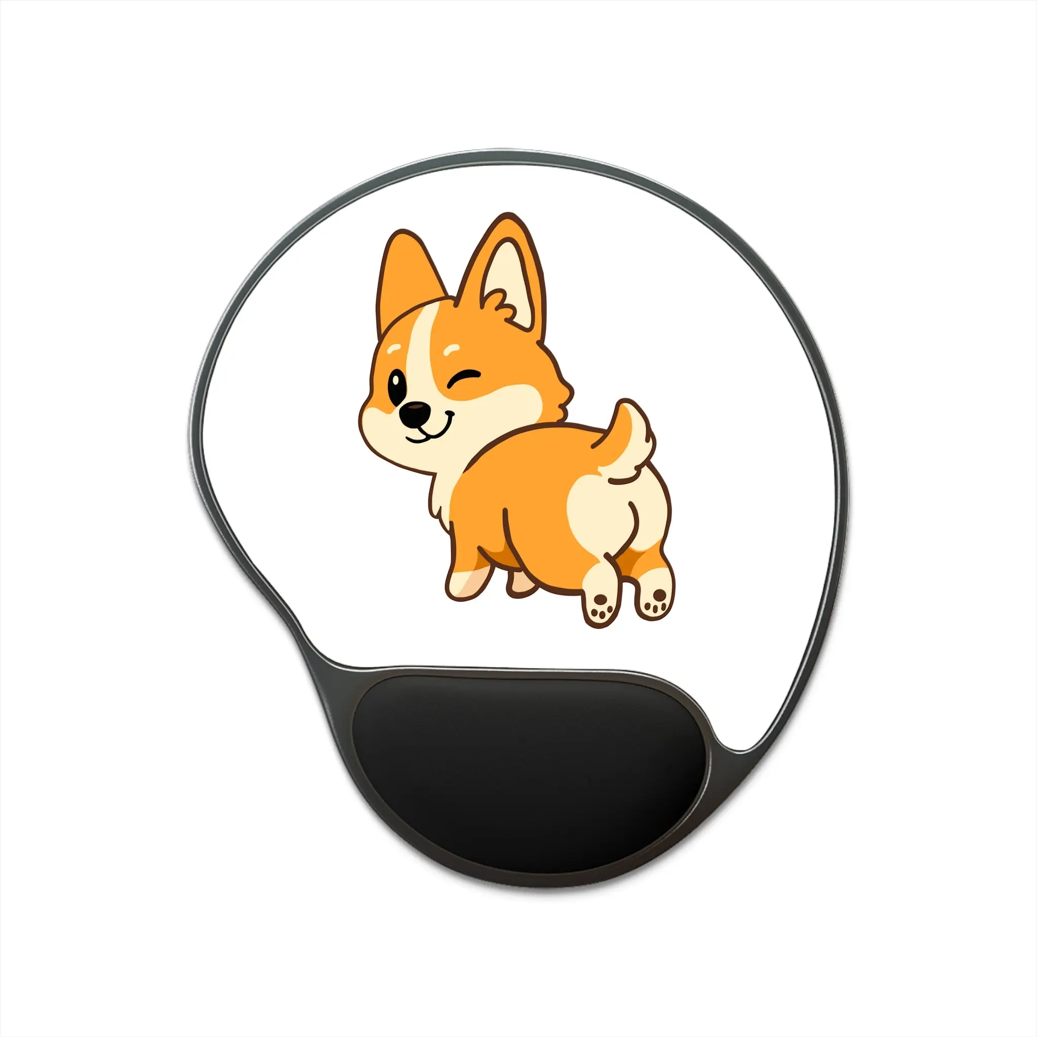 Corgi Butt Cute Ergonomic Mouse Pad with Wrist Rest — Cute Dog Desk Accessory