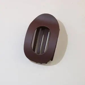 Oval Flat Hair Clip for Women, Strong Grip  WINE