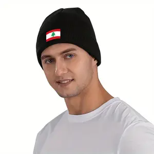 Lebanon Flag Knit Beanie Hat Winter Warm Casual Outdoor Sports Cap for Travel Hiking Cold Weather Unisex Adults Stylish Headwear Ideal Christmas New Year Gift for Family Friends Celebration Seasons