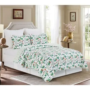 Clover Bug 3-Piece Cotton King Quilt Set by Valerie
