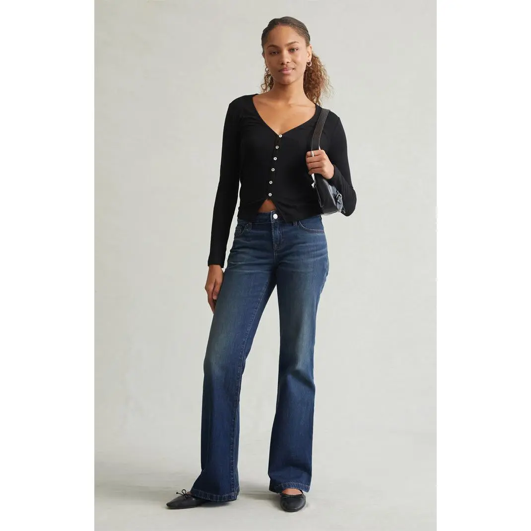 Pacsun Women's Jade Low Rise Bootcut Jeans Dark Blue Tint Pacsun Women's Jade Low Rise Bootcut Jeans Dark Blue Tint