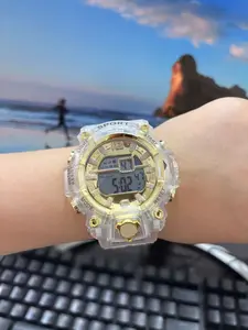 Electronic Watch Transparent Strap, Multifunctional Waterproof Fashion Sport Watch for Boys & Girls, Unisex Digital Wristwatch, Casual Watch