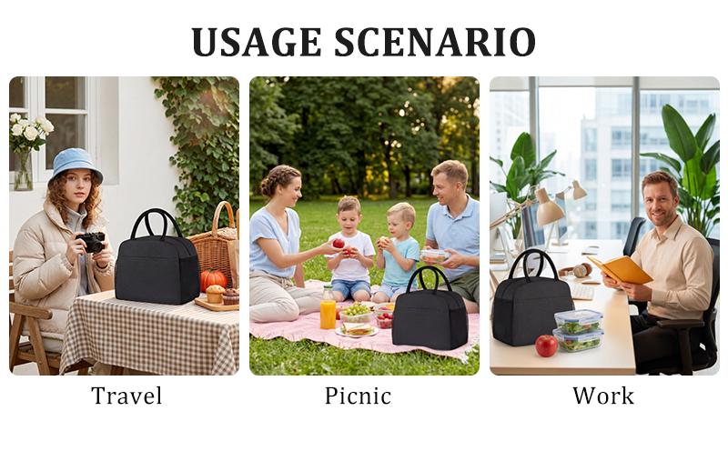 MEXS Insulated Lunch Bag for Women and Men with 10L Large Capacity Leakproof Design and Side Pockets Perfect for Work Office Travel and Picnic