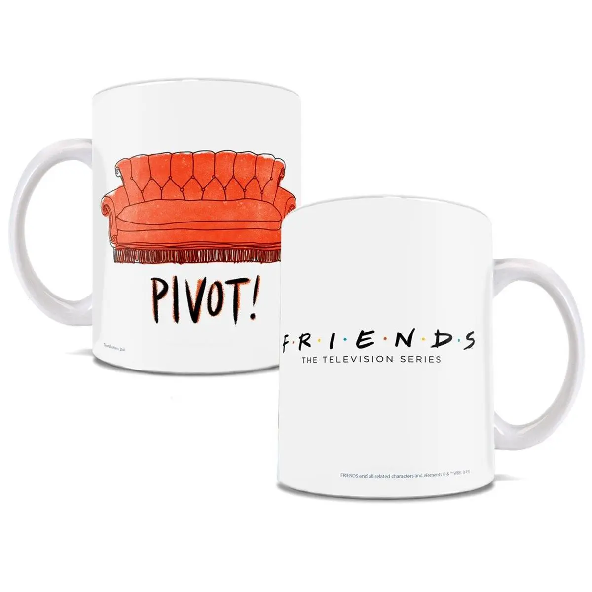 Trend Setters WMUG1009 Friends PIVOT Printed White Ceramic Mug, Reusable Washable Cup for Daily Drink Use, Friends Theme