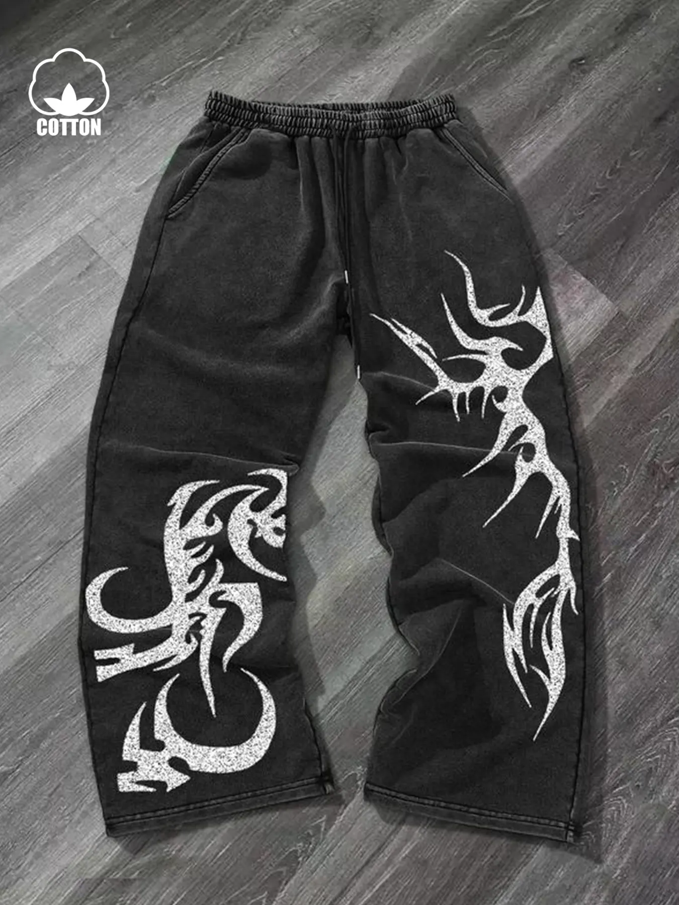 Premium Opium Style Baggy Sweatpants | Y2K Cyber Tribal Print Wide