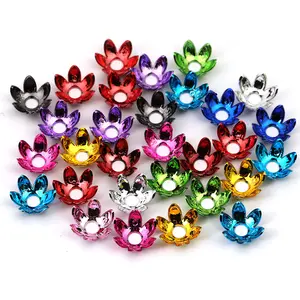 【B108】UV plated colorful lotus petals DIY handmade beads loose bead pen mobile phone chain necklace jewelry accessories