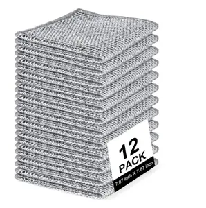 12 PCS Double Layer Wire Dish Cloth, Steel Wire Cleaning Cloth, Multi-purpose Non-Scratch Wire Dishcloth Rag for Cookware, Sinks, Dishes, Cooktops, Household Items