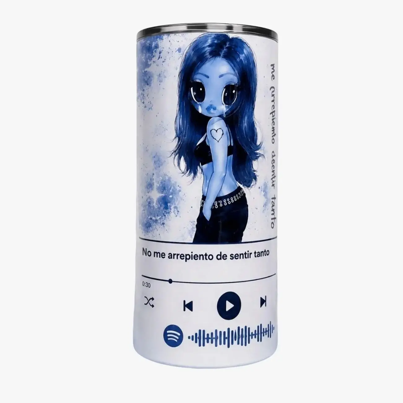 "No Me Arrepiento De Sentir Tanto Stainless Steel Tumbler, 20oz-30oz-40oz Capacity Kitchenware Drinkware"