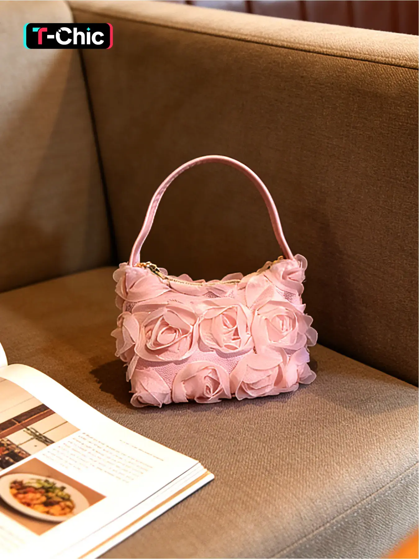 Sweet Valentine's Day Gift Choice, Floral Design Elegant Small Handbag for Women, Perfect for Shopping and Outdoor Use, Fashion elegant handbag, Casual Trendy Handbag, Stylish Handbag, Fashionable Handbag, All Seasons Handbag