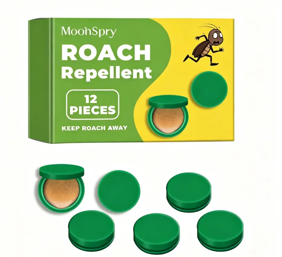 MoonSpry natural Indoor Roach Repellent Pods 12Pcs,Effective Cockroach Repeller to Keep Roaches Out, Plant-Based Safe Pest Deterrent, Easy Placement Pest Controlfor Home Kitchen Bathroom Bedroom RV, Family FriendlyRoach Prevention Solution