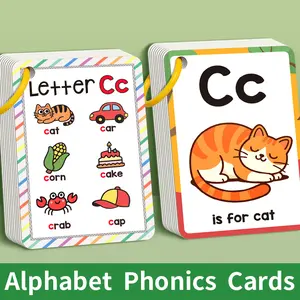 Alphabet Phonics Learning Cards, 27pcs Educational Toy Set for Kids, English Language Study & Practice, Vocabulary Flashcards, Word Cards and Visual Stimulation Cards, Perfect Gift Idea