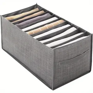 Closet Organizer Jeans Storage Box with Compartments, Foldable Drawer Dividers, Tool for Organizing Clothes in Closet, Clothing Storage Organizer
