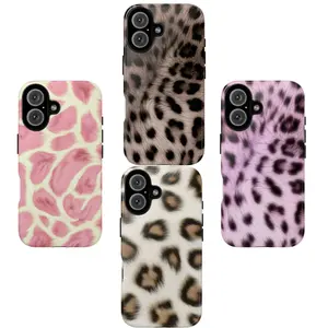 Fuzzy Leopard Print Phone Case Aesthetic Animal Pattern Soft Fur Style Cover Compatible with iPhone 17 16 15 14 13 12 11 Pro Max Plus Air Samsung S25 S24 S23 S22 S21