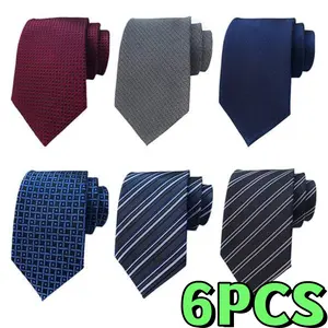 6 PCS Classic Men's Silk Tie Necktie Woven Jacquard Neck Ties - Home Improvement.