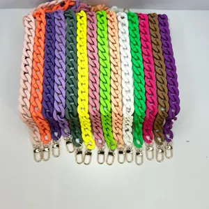 OC Mini Matte Acrylic Chain for Purse - Multiple Colors Available with Gold-tone Clasp - Fashionable and Durable Handbag Strap