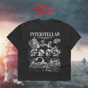 [VELVET] Interstellar Across the Stars Heavy Cotton Unisex Shirt Sci-Fi Movie Tshirt Vintage 90s Style Cinematic Graphic Tee For Film Fan Menswear Womenswear Direct-to-garment Breathable Printing