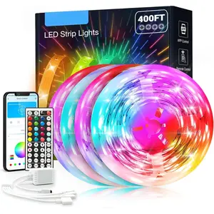 Led Strip Lights 400 ft (4 Rolls of 100 ft) Smart Led Light Strips with Remote and App Control, RGB Music Sync Color Changing Led Lights for Bedroom, Kitchen, Party, Home Decor