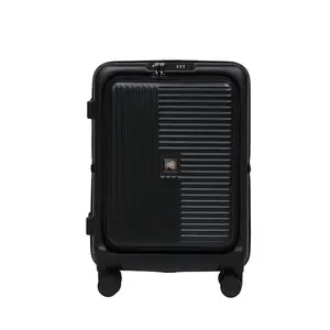 Global DRT 20” Carry-On Luggage – Lightweight, Collapsible, Expandable Suitcase with Spinner Wheels, Airline Approved, Water & Impact Resistant, Travel Bag with TSA Lock –BLACK