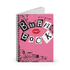 Burn Book Spiral Notebook – Mean Girls Inspired Journal, Aesthetic Pink Notebook, Funny Gift for Teens & Best Friends