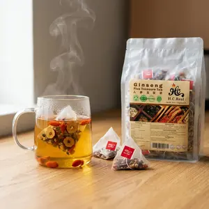 Kidney Tea Formula Ginseng Five Treasure Tea Herbal Superfood Tea Blend for Daily Energy and Wellness | Ginseng, Red Dates, Goji Berries & Mulberries | Naturally Caffeine Free Tea Drink