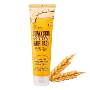 CRAZY SKIN Beers Yeast Thickening Hair Pack 6.76oz – 100,000ppm Real Beer Yeast Protein | Deep Repair Mask for Thinning, Damaged & Flat Hair