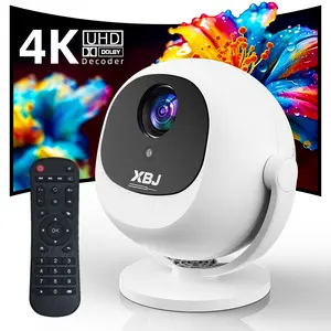 XBJ 4K Decoding Projector, 300 ANSI Lumens, Auto Keystone Correction, WiFi 6 + Bluetooth 6.0, Android 11, Native 1080P, Original Sound Quality, Portable for Outdoor Movie Viewing, Family Gift.