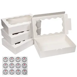 Bakery Boxes Cookie Boxes with Window Treat Boxes Bakery Packaging for Dessert Donut,Muffins,Chocolate,Cupcake,and Candy Gift Giving Christmas Valentine's Mother's Day