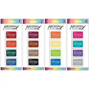 Archival Mini Ink Pads Kits 1-4, Bundle of Kit 1, 2, 3, and 4
