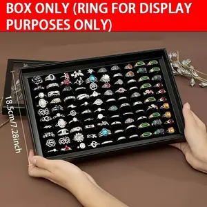 100-Compartment Jewelry Display Box, Dustproof Transparent Window, Multi-Zone Storage for Earrings Bracelets Necklaces, Commercial Grade
