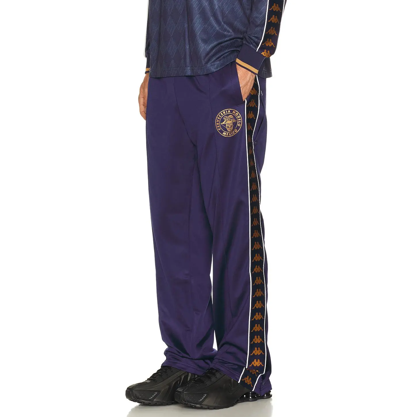 Kappa x Modelo Authentic Ashok Pants in Blue Evening, White Milk, & Yellow Gold Rich