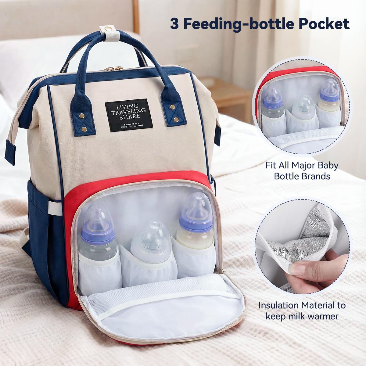 COMOMY Diaper Bag Backpack, 15.7'' × 9.84'' × 6.3'', Multifunctional Mommy Nappy Bags with Insulated Pockets, Waterproof, Large Capacity, Red COMOMY Diaper Bag Backpack, 15.7'' × 9.84'' × 6.3'', Multifunctional Mommy Nappy Bags with Insulated Pockets, Waterproof, Large Capacity, Red