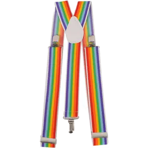 Colorful Striped Suspenders - Wide | Rainbow Adjustable Y-Back Suspenders with Sliver Clasps Costume Accessory - Unisex Fashion