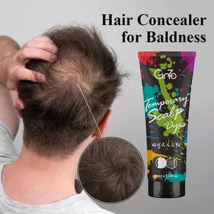 Ginzo Concealer Cream Waterproof Hair Dye for Sparse Hair Natural Scalp Coverage Men Lasts 5-7 Days Tint