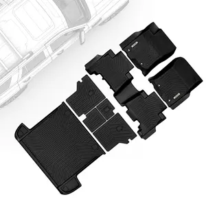 OEDRO Floor Mats Fit for Toyota 4Runner 2013-2024 5-Seater, Custom Fit TPE All Weather Trunk Mat with Backrest