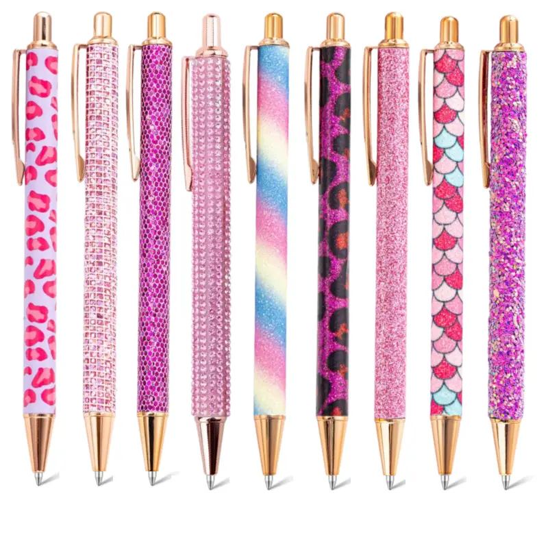 9pcs New Fancy Sparkly Glitter Pens, Lovely Pretty Writing Tools for Women, Office & School Supplies, Ideal Christmas & Graduation Gifts